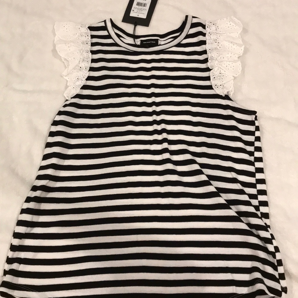striped tank w/ detailing on arms
